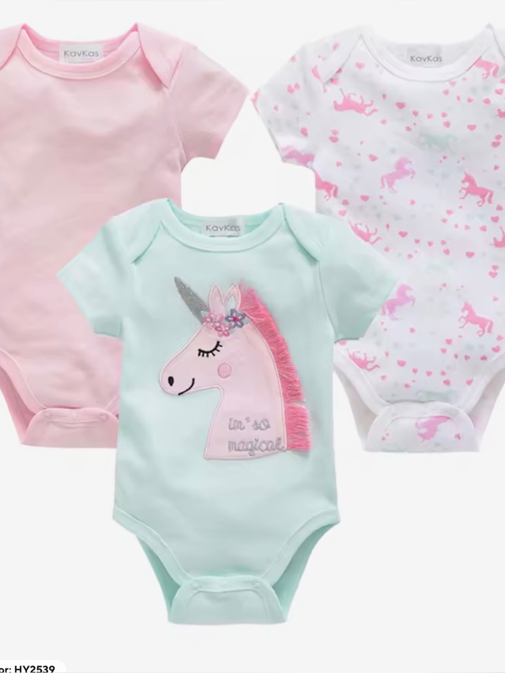New lot of 3 Baby Girls' 1 piece body suits 0-3 months